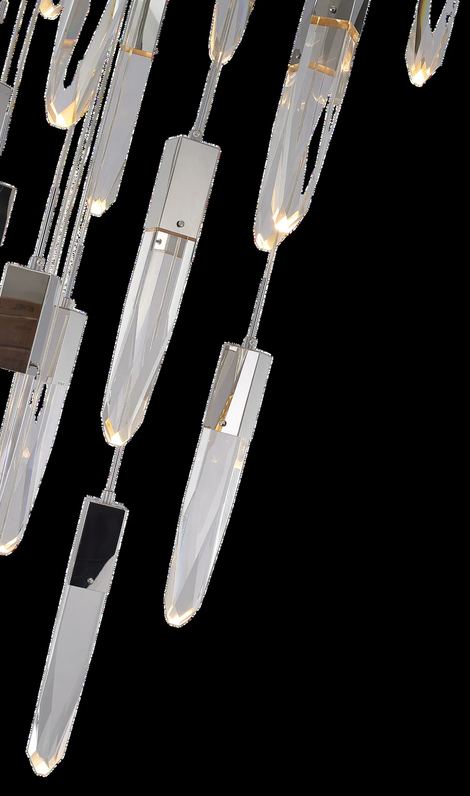 Iceberg crystal component, photographed against a studio background — Crown Chandelier