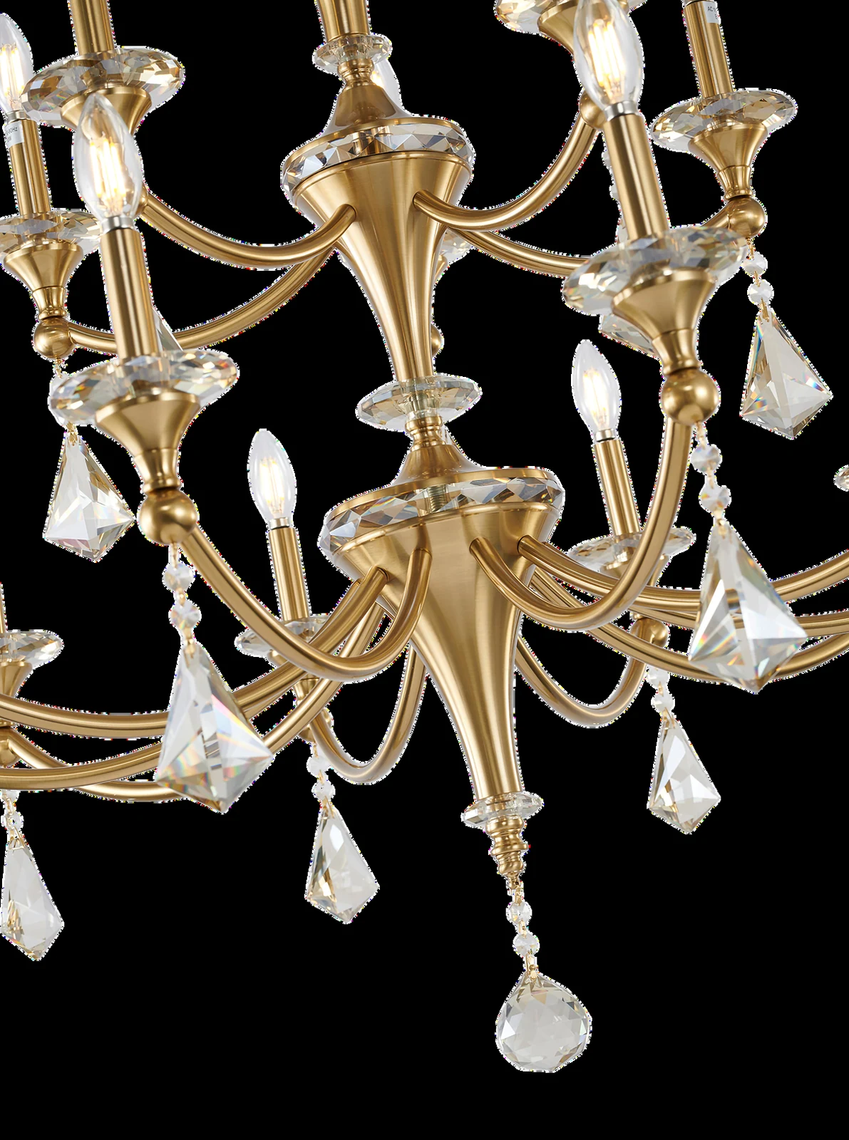 Regency Ball Drop crystal component, photographed against a studio background — Crown Chandelier